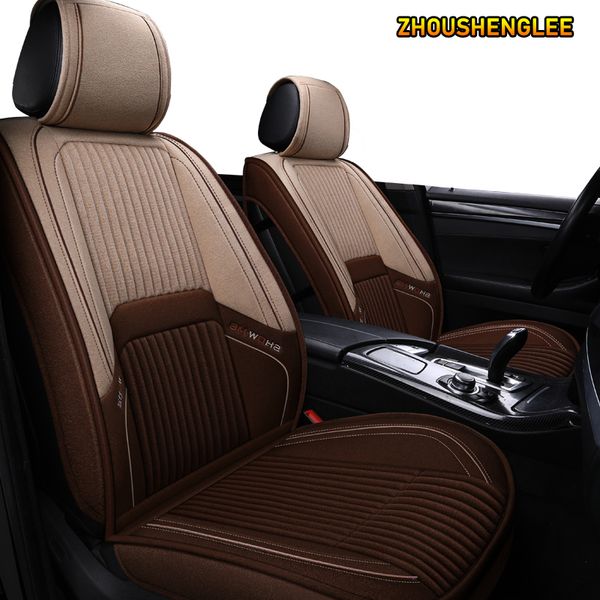 

zhoushenglee flax car seat covers for mitsubishi pajero sport lancer asx 2011 outlander l200 colt car protector seat cover cars