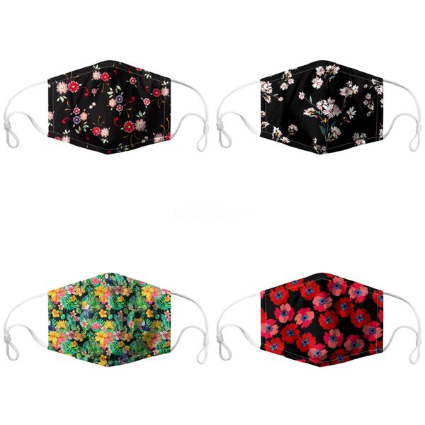 

printed face mask with letters masks with replaceable#296, Black