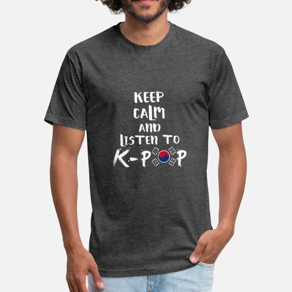 

keep calm и слушать k pop hoodie t shirt мужчины персонализированный с коротким рукавом экипаж шеи kawaii fit смешной весна новизны рубашка