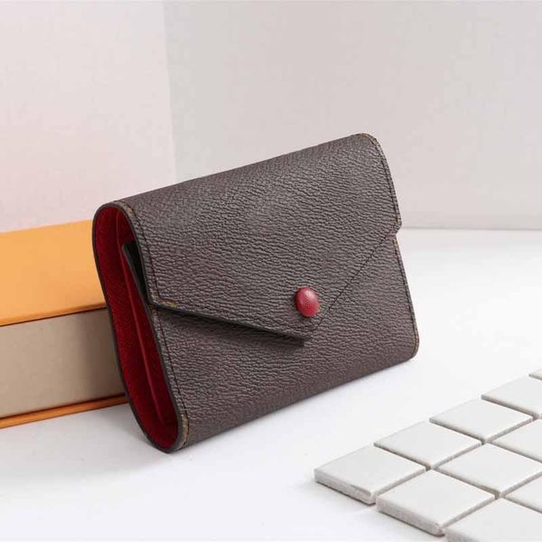

fashion women's wallet classic l printing elements tri-fold wallet fashion clutch bag pvc wallet with frame, Red;black