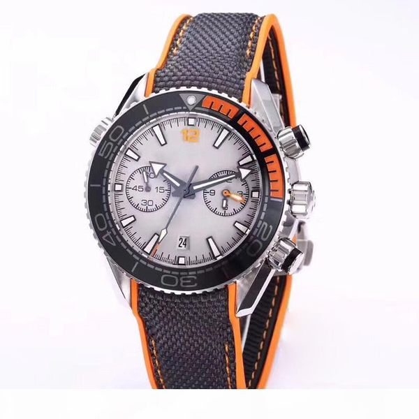 

luminous mens watches chronograph vk japan quartz movement james bond 007 luxury watch sport montre de luxe, Slivery;brown