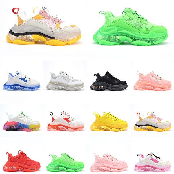 

triple s outdoor mens shoes clear bubble midsole triple black white green red women sneakers platform mens trainers size 36-45