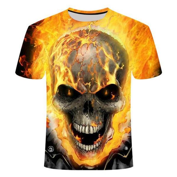 

3d skull poker men brand mens 3d print shirts horror comics harajuku men clothing