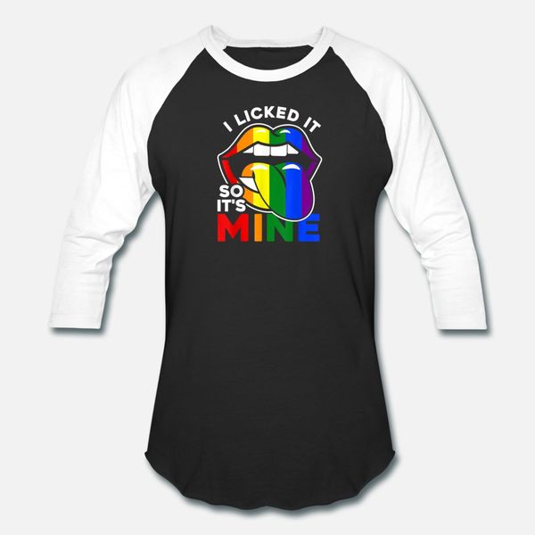 

i licked it so it s mine lgbtq lips rainbow lgbt t shirt men designer 100% cotton plus size 3xl unique fitness comical summer trend shirt