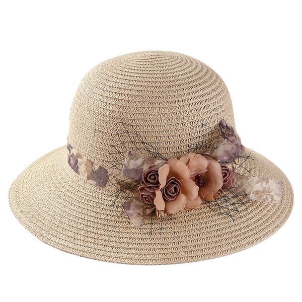 

ladies outdoor sun hat sun flower straw hat foldable summer straw, Blue;gray
