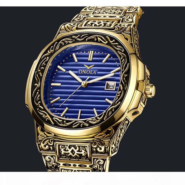 

onola мужские часы 2019 новая мода ретро дизайн стальной ленты кварцевые часы мужские часы, Slivery;brown