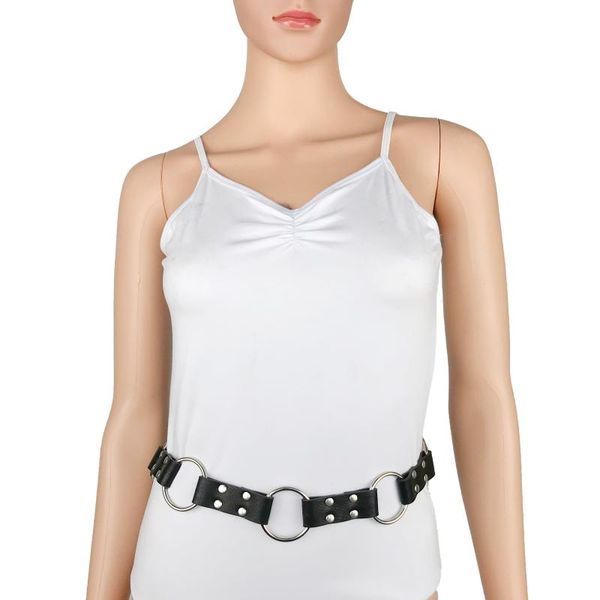 

2020 new fashion adjustable waist belt with circle luxury faux leather women gothic belts for women luxury designer brand female, Black;brown