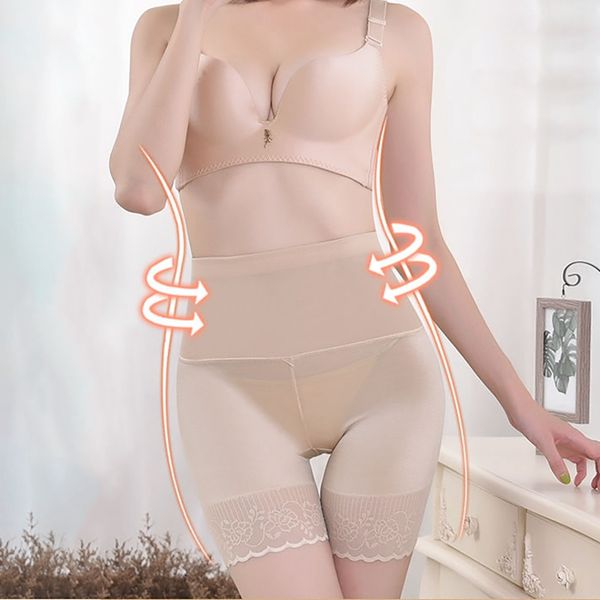 

women's panties women shapers high waist boxer shaping body safety pants large size anti-lighting graphene cotton file bottoming underw, Black;pink