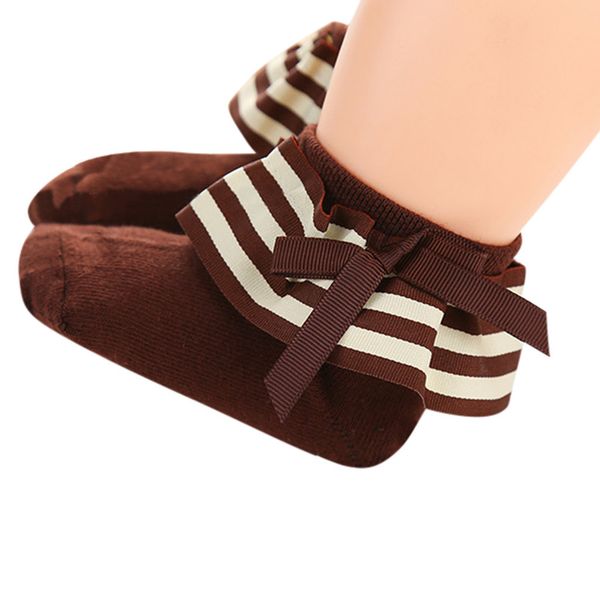 

1 pairs new stripe girls children cute bow sock for kids correction gifts ankle socks 2-8t cotton blends 1d19, Pink;yellow