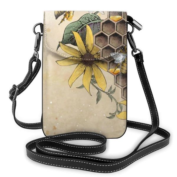 

oln woman shoulder bag retro honey bee and apiary etching shading ladies small bag wild simple female daily messenger