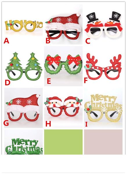 

DHL 10Styles Christmas Party Eyeglass Decorations Children Toys Santa Claus Snowman Glasses Xmas Decorations party favor gift A05