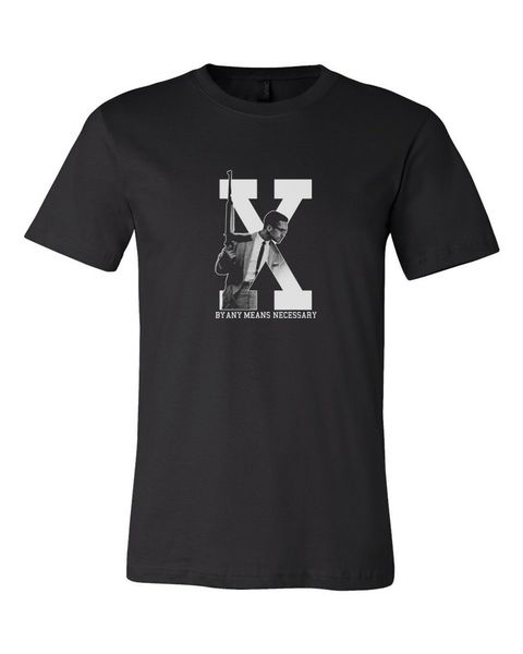 

malcolm x by any means necessary t-shirt tee sz s-3xl new - black