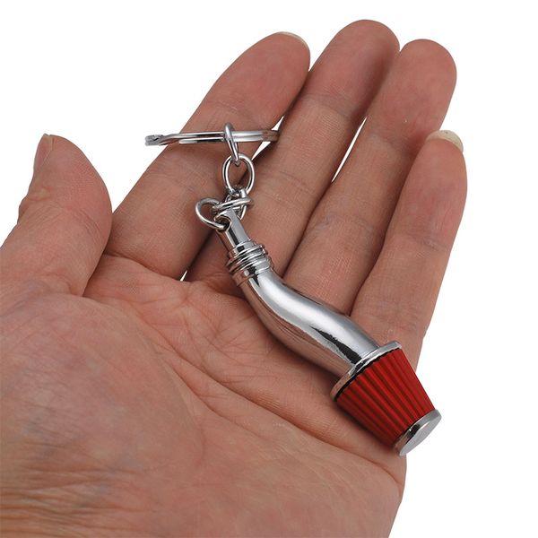 

metal mushroom head refit key chain air filter parts pendant car key ring turbo brake disc keyring 5 colors, Silver