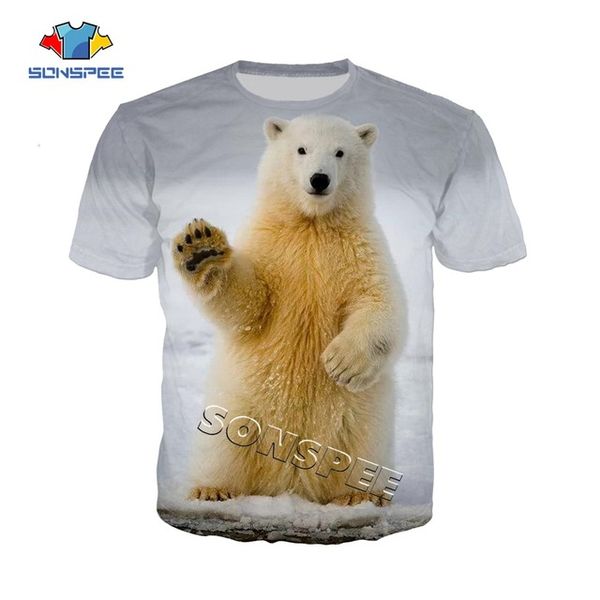 

summer men polar bear print forest design sportswear 3d print shirts graphic anime hentai men clothing