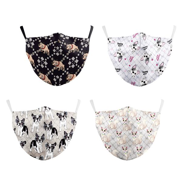 

fashion 3d cartoon face mask women men dustproof designer masks washable face mask flag animal dog print breathable protective masks 2020