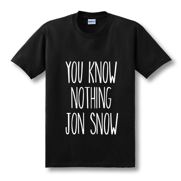 

2020 new arrival game of thrones you know nothing jon snow t shirts cotton t-shirts short sleeve t-shirts men camisetas