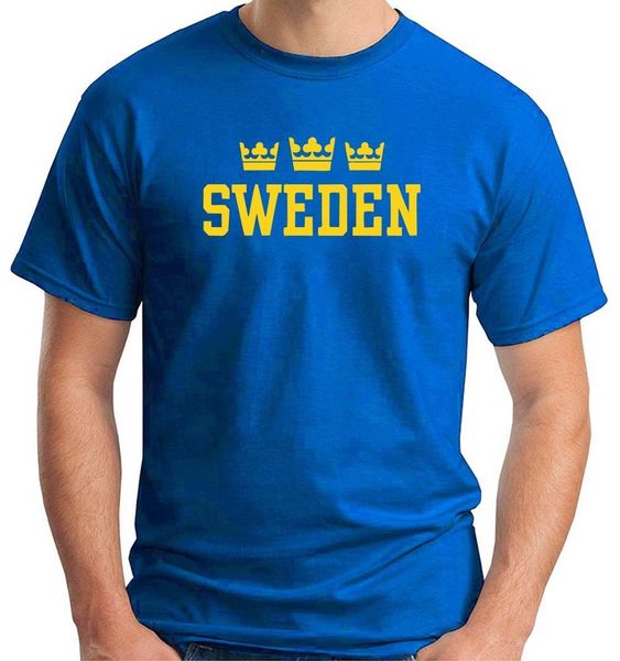 

casual высокое качество печати tee мужские футболки swerige швеция корона летняя футболка