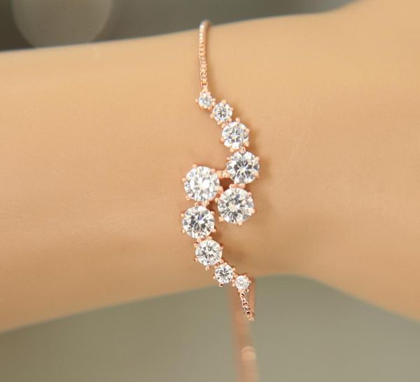 

кубический цирконий кристалл cz сердце вручающий круг звезда шарм регулируемый браслет для женщин в серебряном цвете или золотом цветных укр, Golden;silver