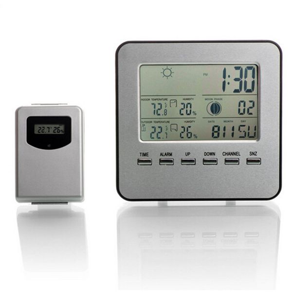 

беспроводная цифровая жк-крытый / открытые погоды термометр гигрометр метеостанция будильник