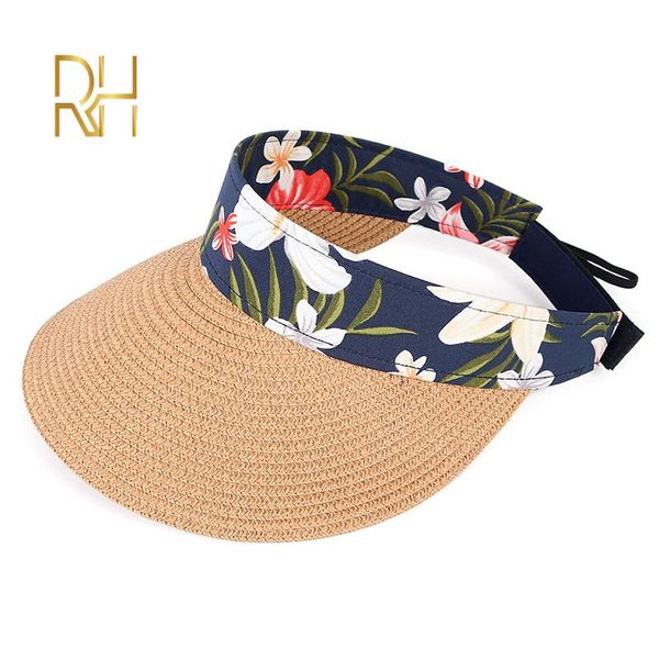 

new 2020 summer sun hat women beach uv visor cap foldable straw hats flower print holiday outdoor sunhat rh, Blue;gray