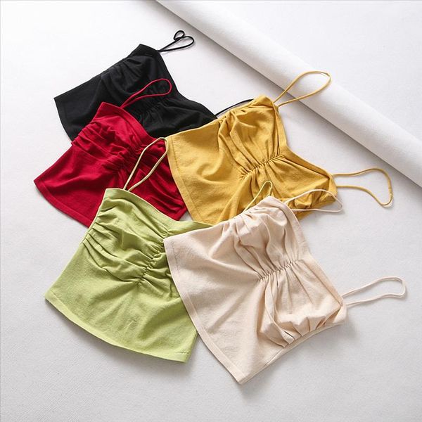 

tank new fashion women sleeveless vest crop knitted bra femme drop shipping, White