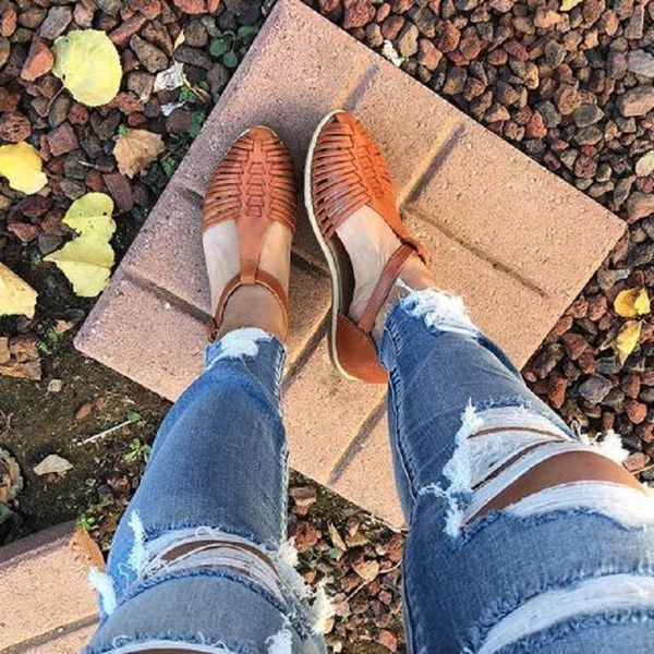 

summer women gladiator sandals t strap female flat shoes closed toe hollow out platform ladies sandals zapatos de mujer, Black