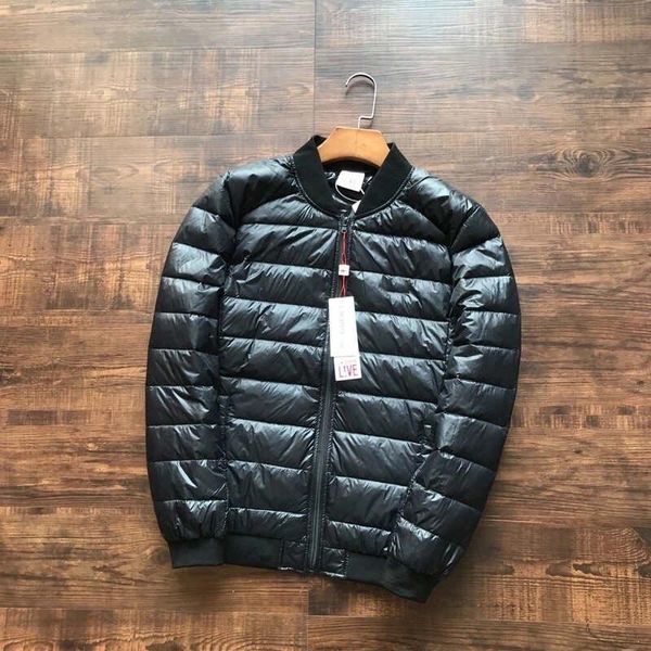 

2020 fashion designer men's jacket bright leather luxury premium down jacket good quality thin light crocodile winter size m-3xl, Black