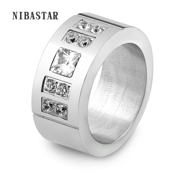 

fashion silver plated stainless steel crystal ring female titanium wedding ring for women size 6-10, Golden;silver