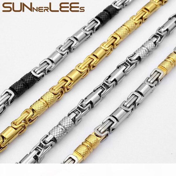 

ожерелье sunnerlees нержавеющей стали 316l 6mm геометрическая византийский цепочка серебро золото черный мужчины женщины подарка ювелирных и, Silver