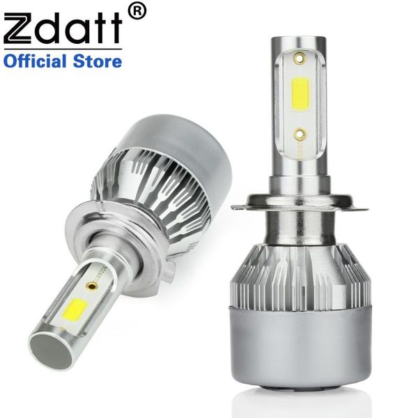 

zdah7 led canbus h4 9005 3 9006 4 led car headlight bulbs super bright 80w 12v 8000lm 6000k cob chip auto fog lights
