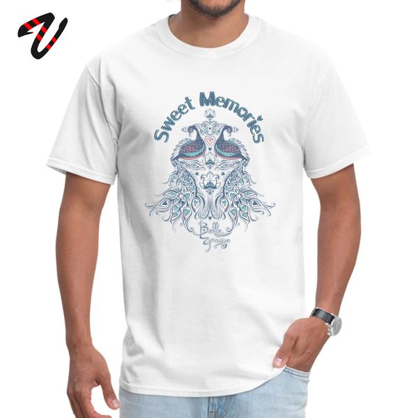 

sweet memories t-shirt men peacock print tees art design streetwear fashion animal 100% cotton t shirts xs