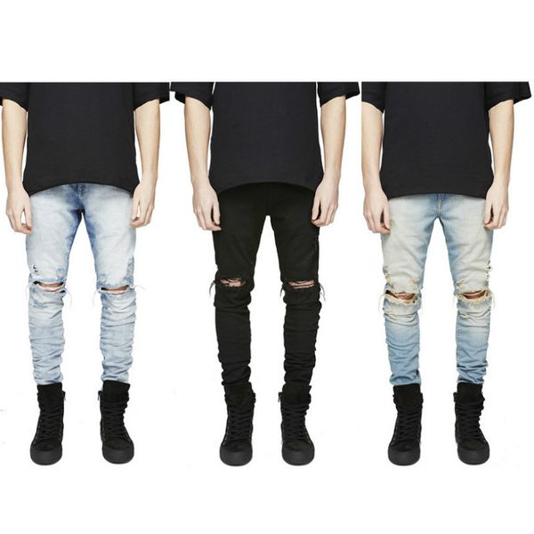 

casual mens jeans pants fashion streetwear pants 20s new stylish designer men jeans 3 colors male clothing size 28-36 2020 for wholesale, Blue