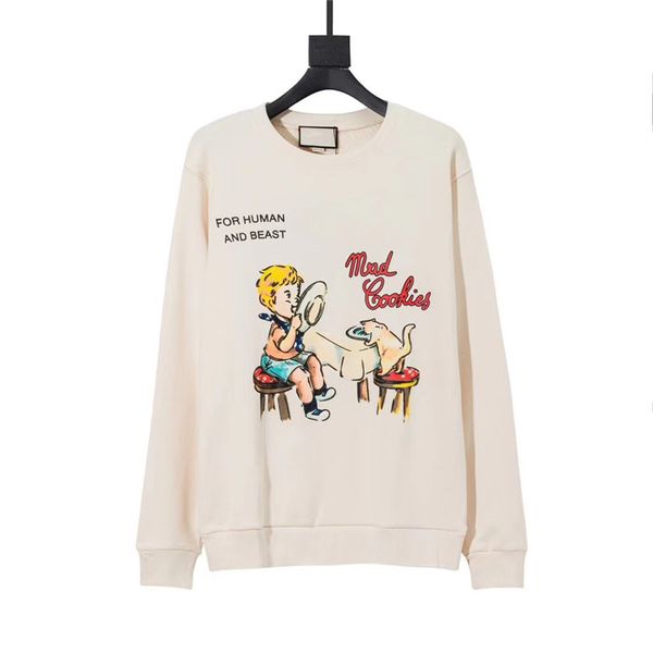 

20fw women hoodies letter boy print cotton sweater autumn winter sweatshirt fashion streetwear size xs, Black