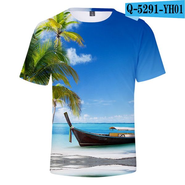 

ocean beautiful seaside view coconut tree summer 3d print shirts horror horror hentai men clothing