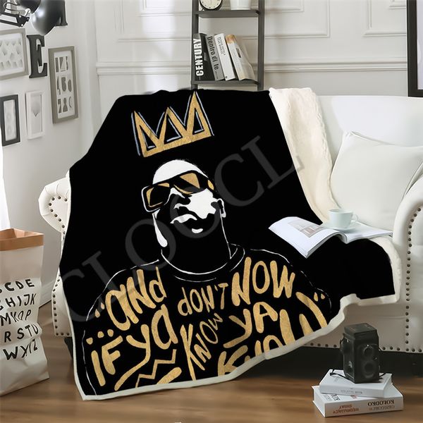 

cloocl notorious b i g warm plush blanket biggie smalls 3d print soft winter blanket bed travel decorative sofa fashion twolayer quilt