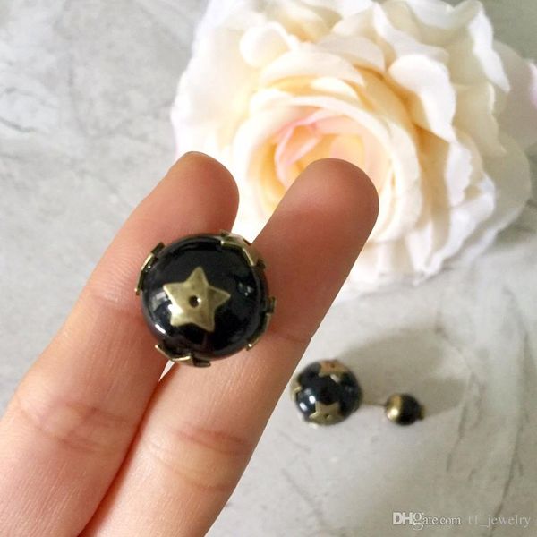 

women back ceramics earring woman star stud wedding charm jewelry on sale, Golden