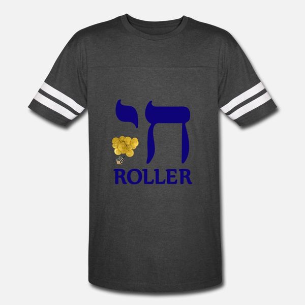 

смешные ханука chai roller еврейский праздник тенниска мужчин дизайнерские футболка круглый воротник kawaii фитнес basic spring letter рубаш