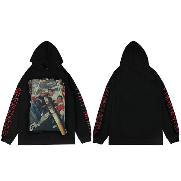 

hip hop mens hoodie sweatshirt streetwear pullover cotton 2020 casual loose sweat shirt black