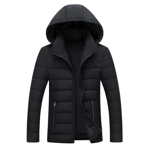 

casual medium long detachable cap casaco masculino warm jacket winter men, Black