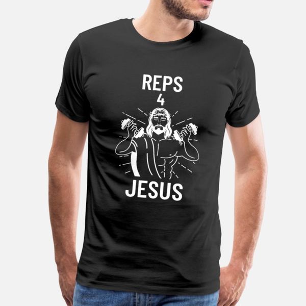 

gym reps 4 jesus dumbbells exercising with barbell t shirt men fit cotton euro size s-3xl letters fit casual spring autumn trend shirt