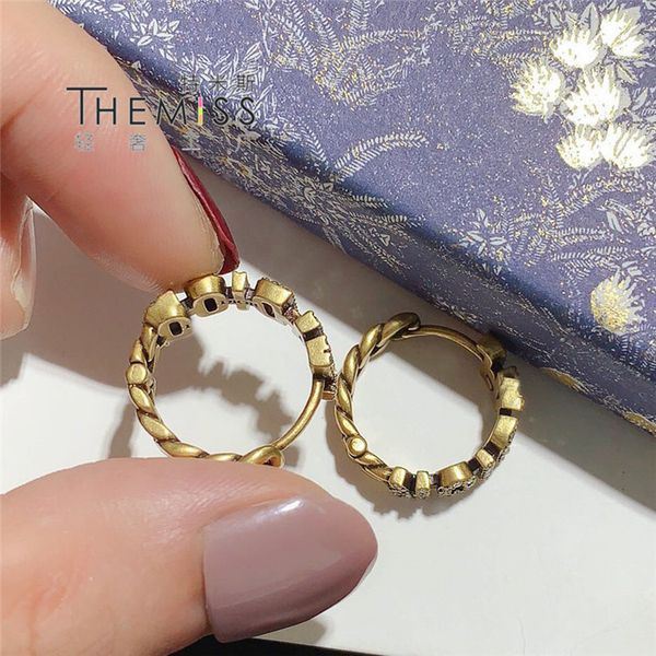 

luxury designer diamond round earrings christmas gift birthday with gift box ear studs, Golden;silver