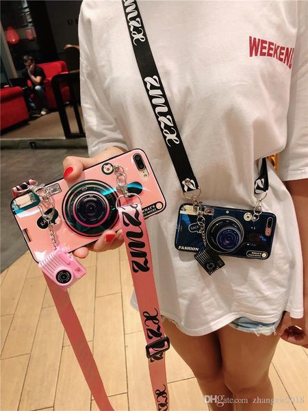 

phone case cover for iphone xs max xr x 7 7plus 8 8plus 6 6plus tpu silicone soft case with lanyard, Silver