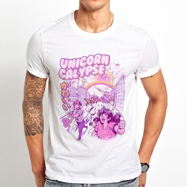 

япония аниме единорог kaiju calypse дизайн смешно тенниска мужчин 2019 летом новый белый случайные прохладно манга тенниску ьотте