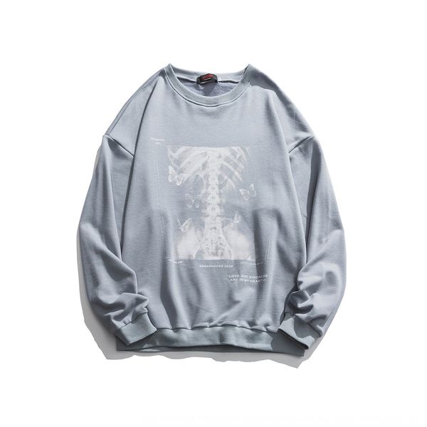 

gzzqz kaiz kaizhong 2020 autumn personalized fashion brand sweater new men's casual round sweater neck printed w46, Black