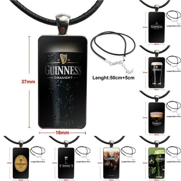 

for valentine's day gift popular black guinness beer glass cabochon pendant necklace rectangle fashion necklace, Silver
