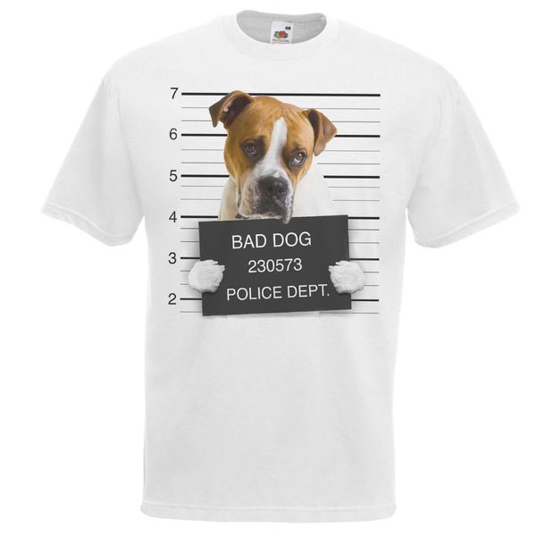 

summer 2019 printed pure cotton men's white dog mugsamerican johnsons bulldog t-shirt criminal k9 t shirts online