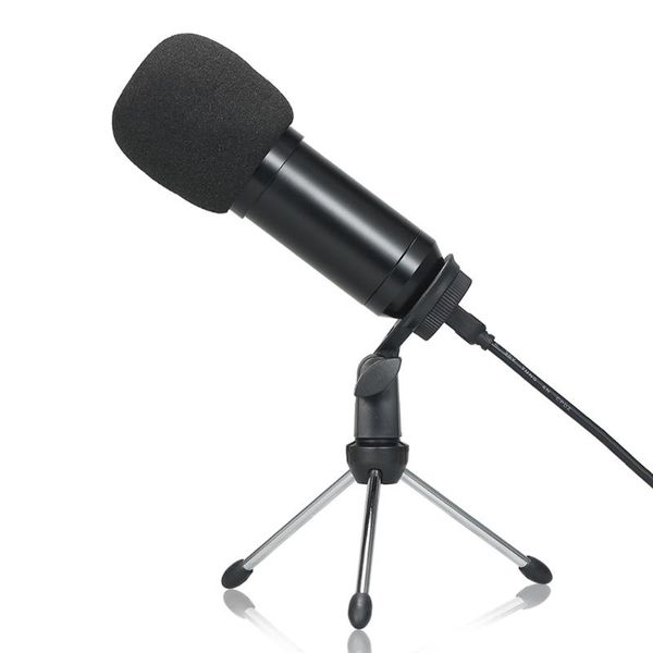 

microphones usb condenser microphone computer recording live broadcasting mic with sponge cover clip tripod for lapdeskpc