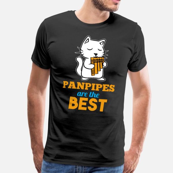 

panpipe flute music instrument cat t shirt men anti-wrinkle short sleeve round collar slim anti-wrinkle building spring normal shirt