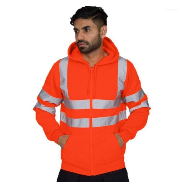 

mens reflective jacket orange sports cardiagn coats hooded zipper jackets 19ss, Black;brown
