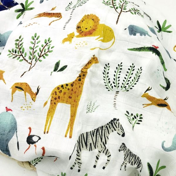

n lion newborn muslin 100% bamboo fiber baby blanket swaddles blankets bath gauze infant wrap sleepsack stroller cover play mat 200925